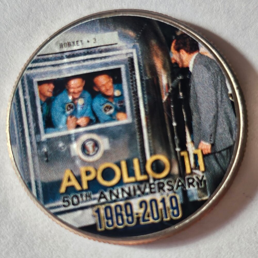 APOLLO Astronauts Crews Colorized JFK Half Dollar U.S. 5-Coin Set NASA Program - Picture 6 of 7